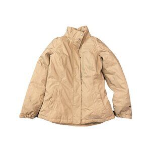 Eddie Bauer Womens Size XS WeatherEdge Goose Down Parka Tan No Hood